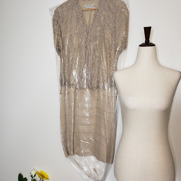 AUTHENTIC Vintage Carolina Herrera Dress & Jacket Luxury Celeb Style Designer - Picture 3 of 17